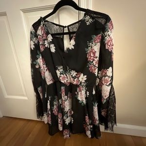 Black Floral Romper